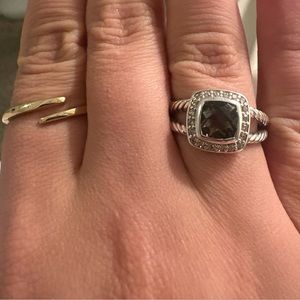 David Yurman Petite Albion Ring Size 7 Smoky Quartz